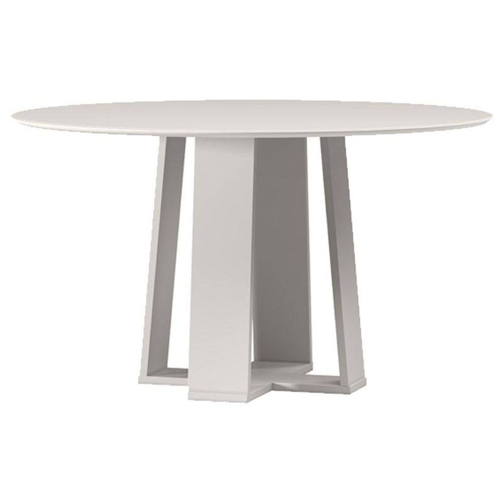 Mesa de Jantar Isabela 135x135 cm com Vidro Off White - New Ceval
