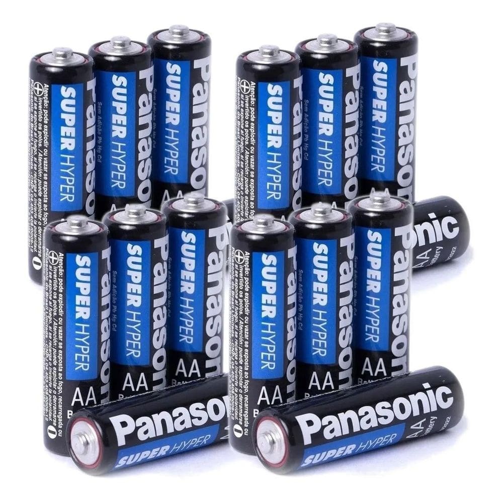 Pilha palito aaa 16un + aa 16un panasonic comum kit