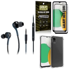 Kit capa samsung a03 core + fone de ouvido extreme +película