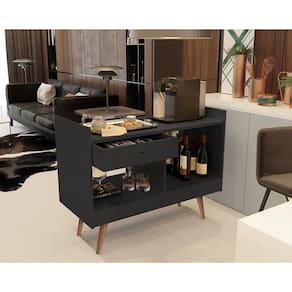Aparador buffet retrô pés palito madri 4064 cor preto
