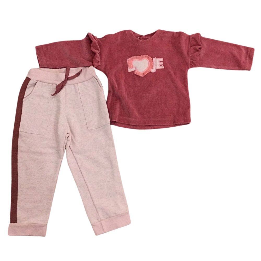 Conjunto plush fem infantil Miniclo melância e rosa