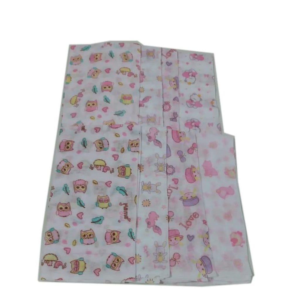 Kit 25 fraldas de pano 70x70cm basica para menina