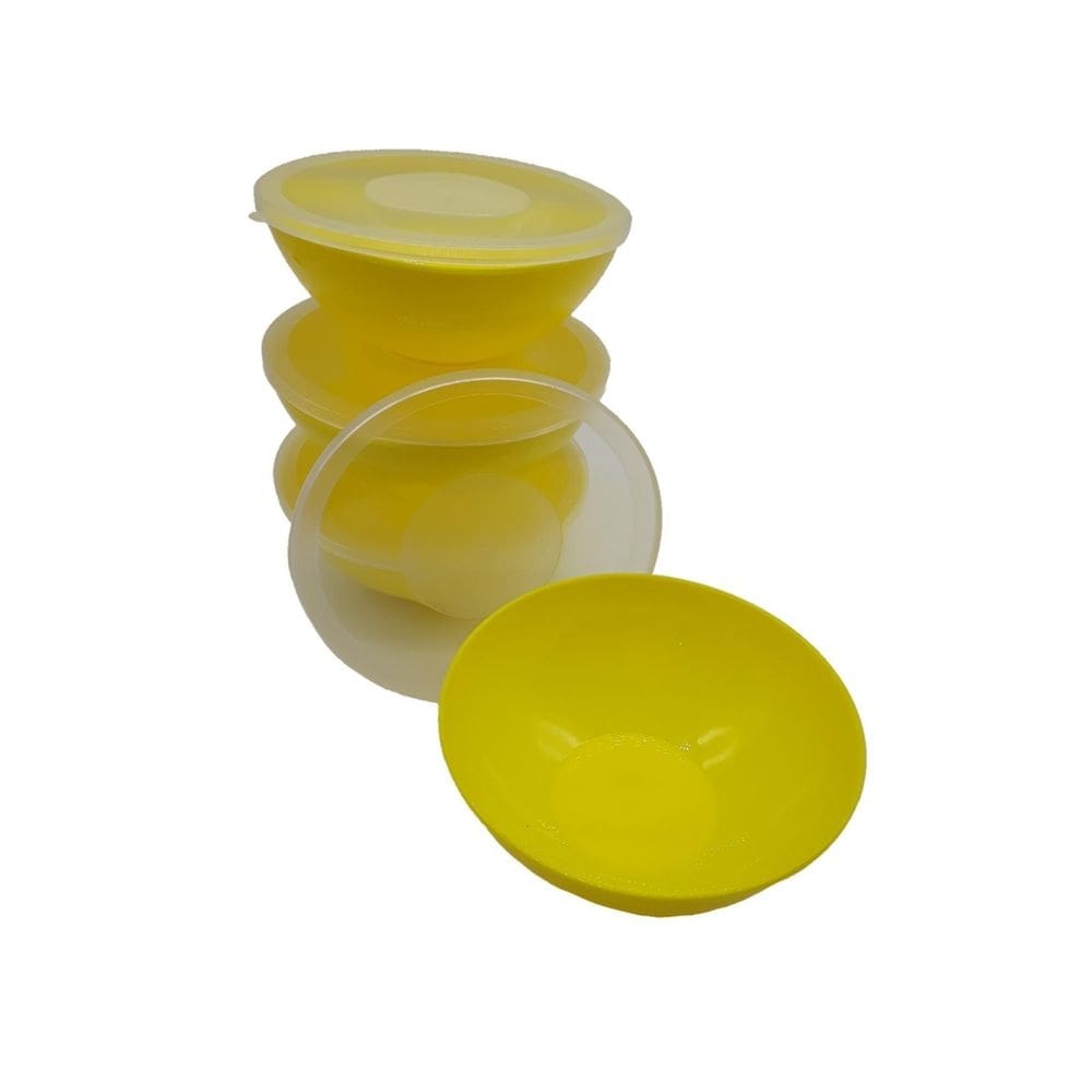 6 potes redondo com tampa marmita sobremesa 600 ml amarelo
