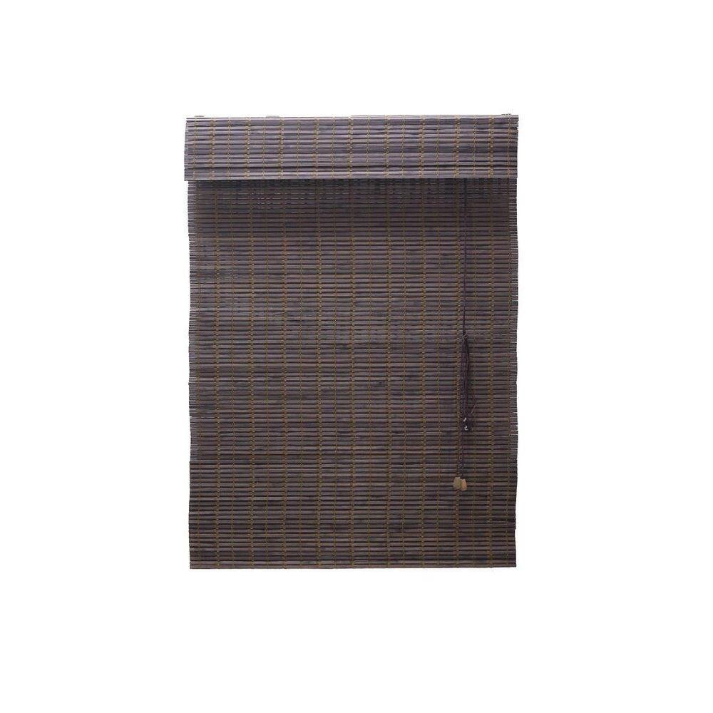 Persiana bambu romana marrom 80 x 220 cm com bandô