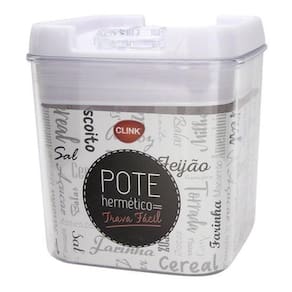 Pote hermético 550 ml com tampa e trava em acrilico