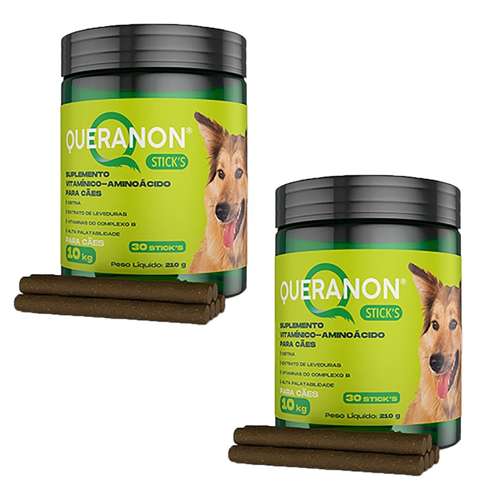 Kit 2 Suplementos Queranon Sticks Avert para Cães C/30 Unidades