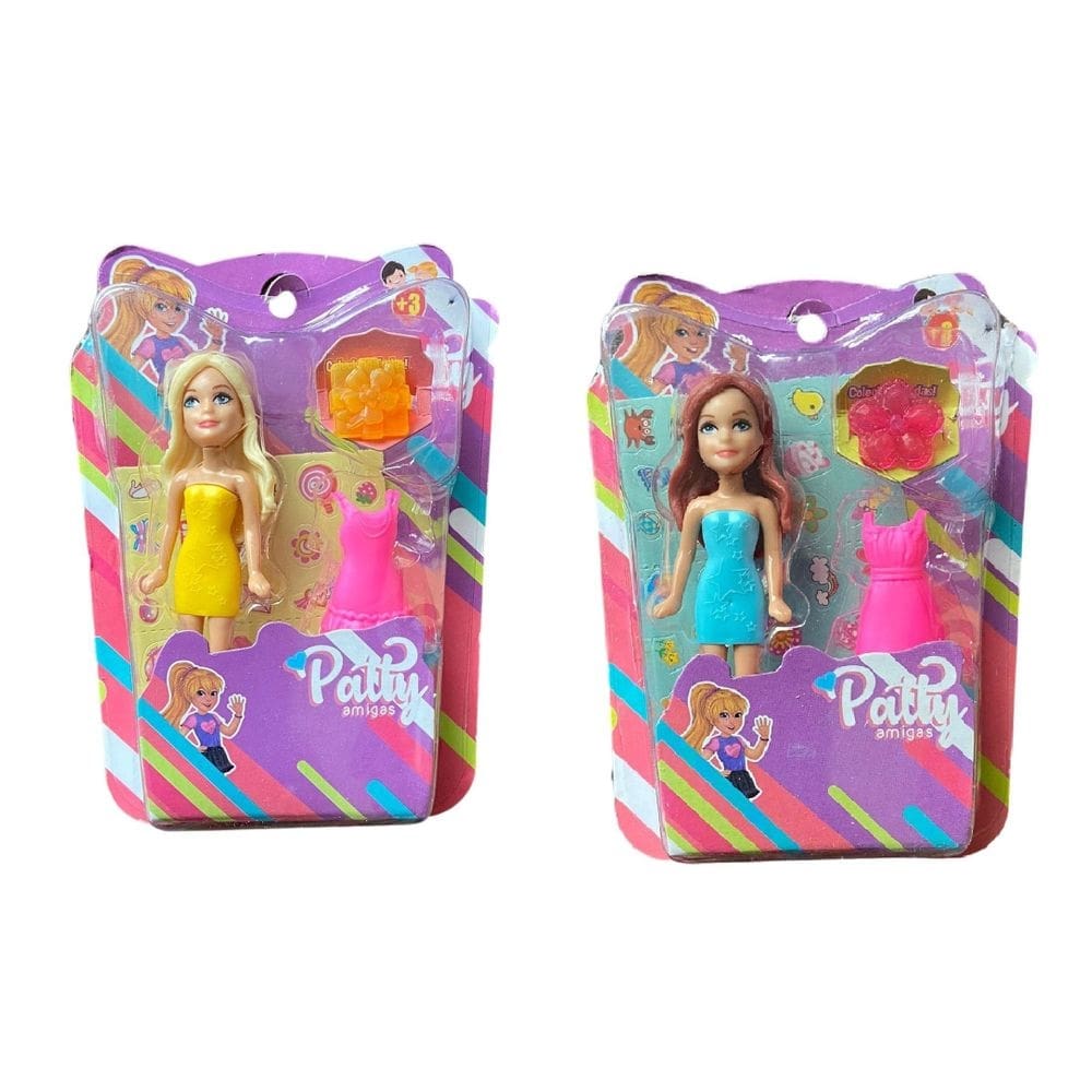 Kit 2 bonecas patty amigas com acessórios brinquedo