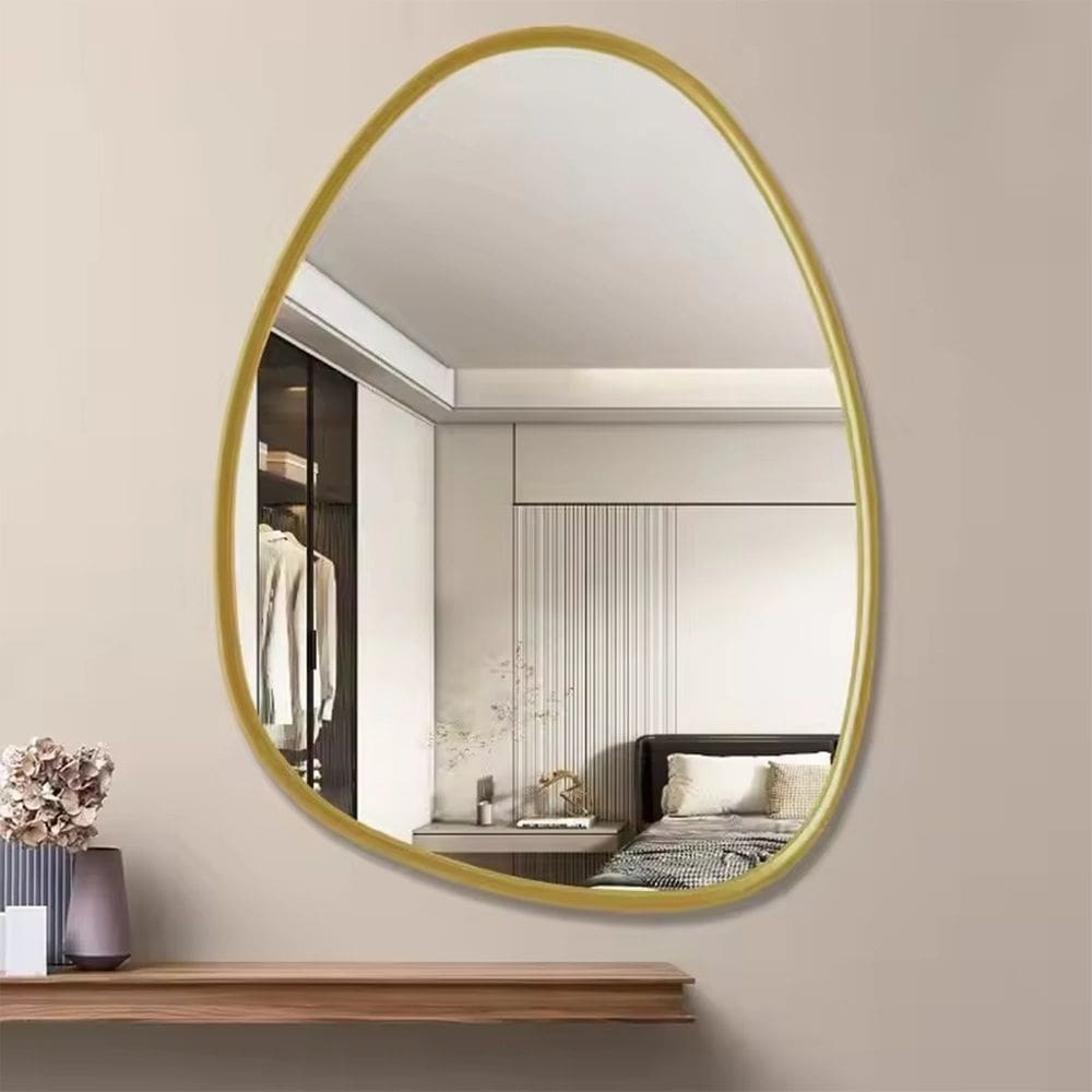 Espelho Orgânico Suporte Corpo Inteiro Dourado 60x40cm Luxo