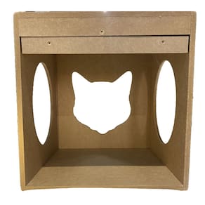 Casinha Toca Para Gato 32,5cm MDF Rosto de Gato