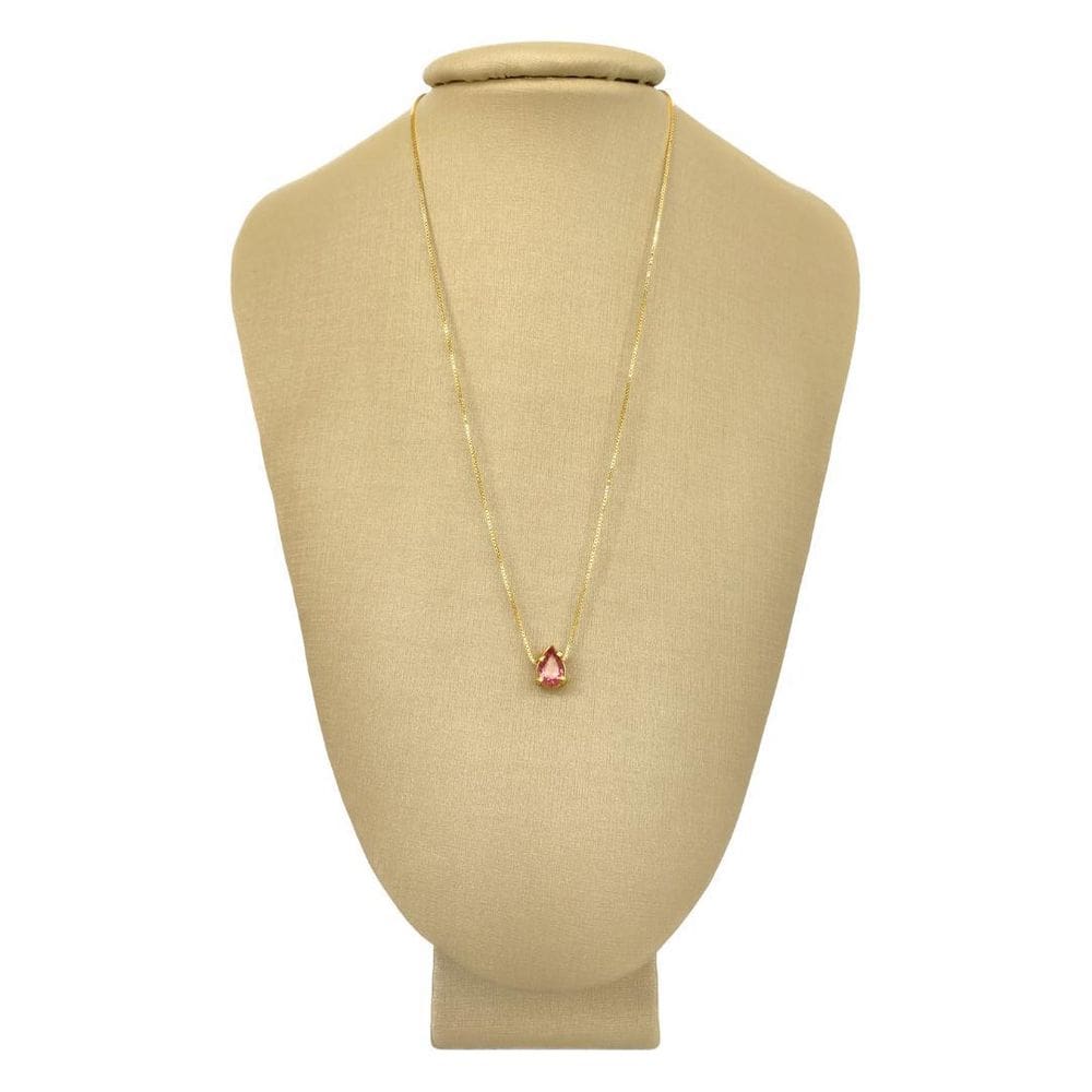 Colar em ouro 18k turmalina rosa - ponte vecchio