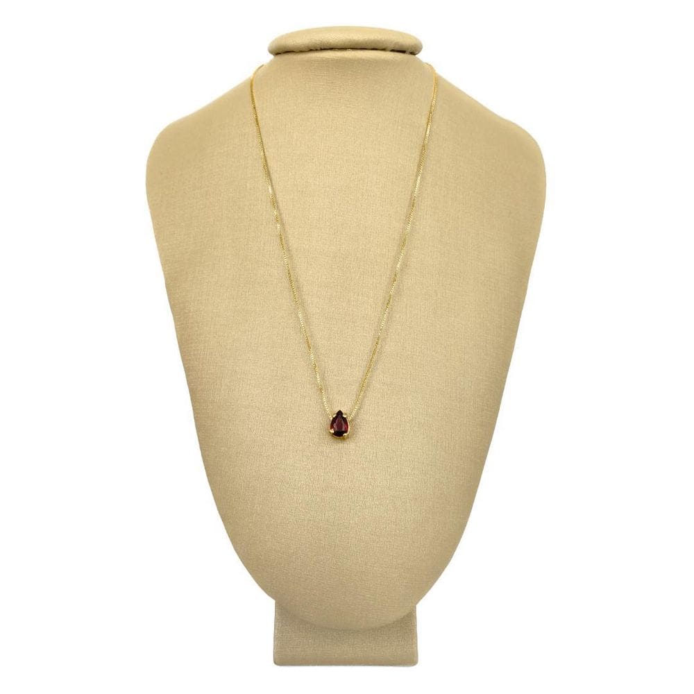 Colar em ouro 18k granada delicada e elegante