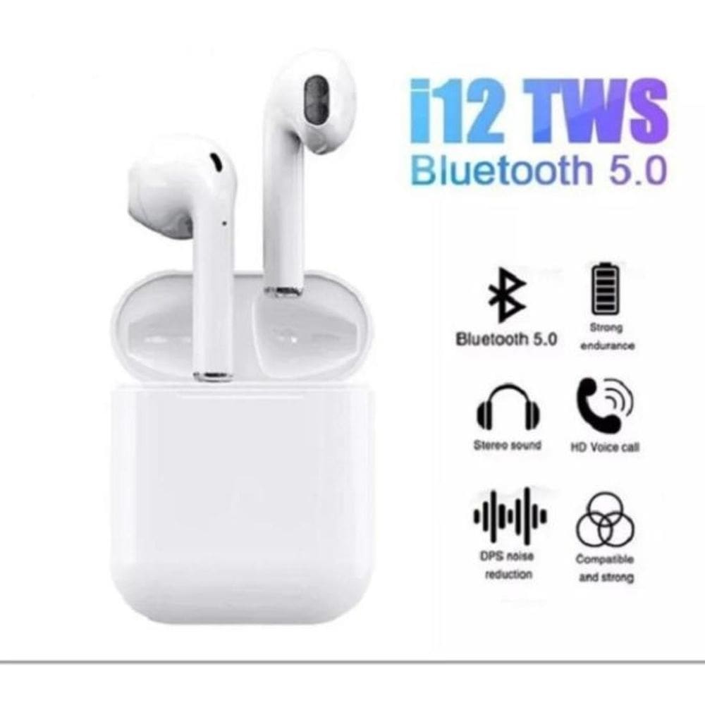 Fone de ouvido bluetooth 5.0 i12 tws pronta  lacrado