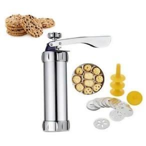 Biscoiteira Máquina Fazer Biscoito Bolacha Bolos C/ 10 Moldes
