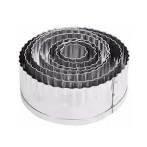 Jogo Cortador Redondo Crespo (Ondulado) Kit Com 7 Peças Em Aço Inox
