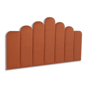 Cabeceira Casal Estofada Kit 7 Placas Concha - Veludo Terracota