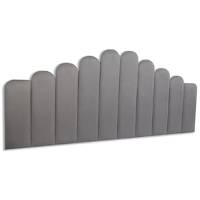 Cabeceira King Estofada Kit 10 Placas Concha - Suede Cinza