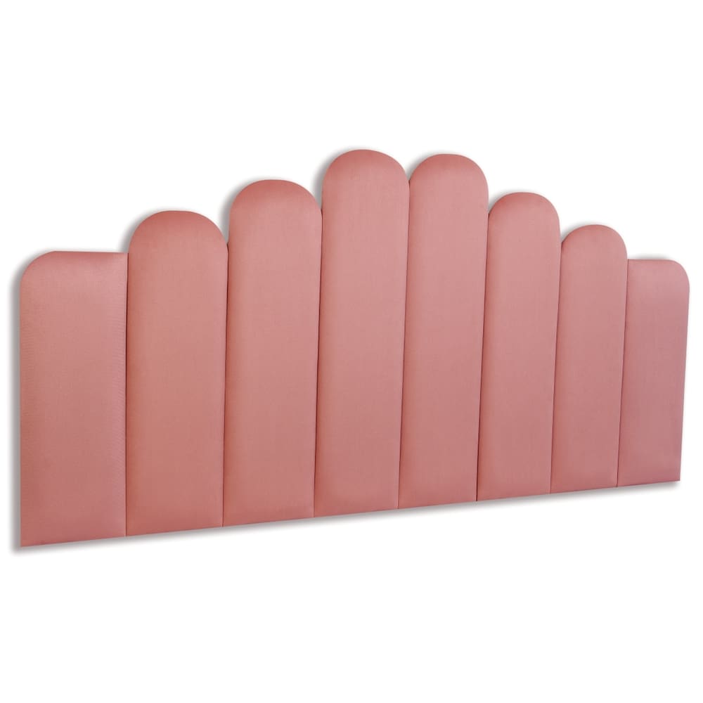 Cabeceira Queen Estofada Kit 8 Placas Concha - Veludo Rosê