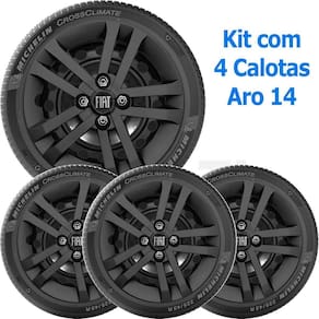 4x calota fiat mobi argo novo uno 2021 aro 14 preto 294cb