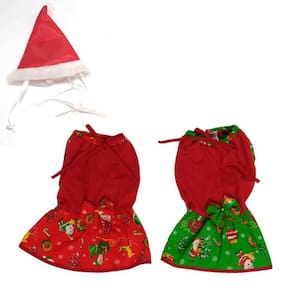 Kit vestido de natal + gorro - tamanho m