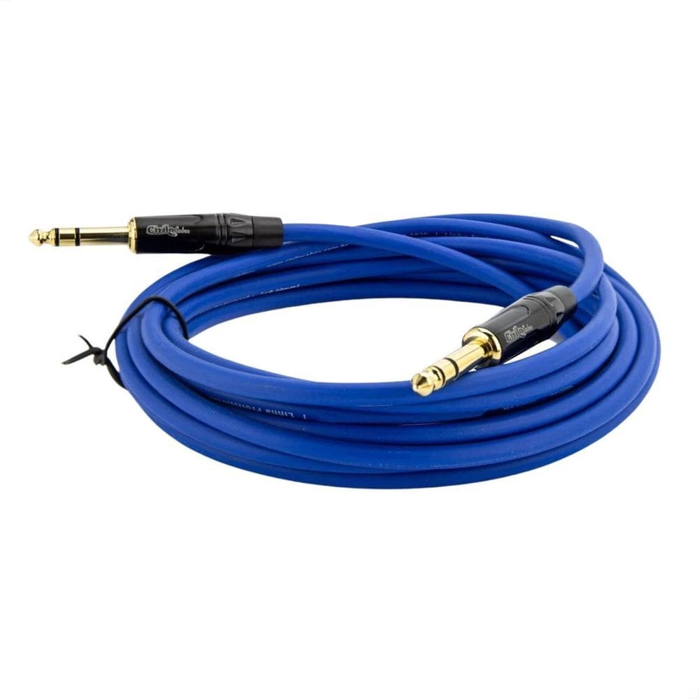 Cabo p10 para p10 estereo profissional - azul 50 mt