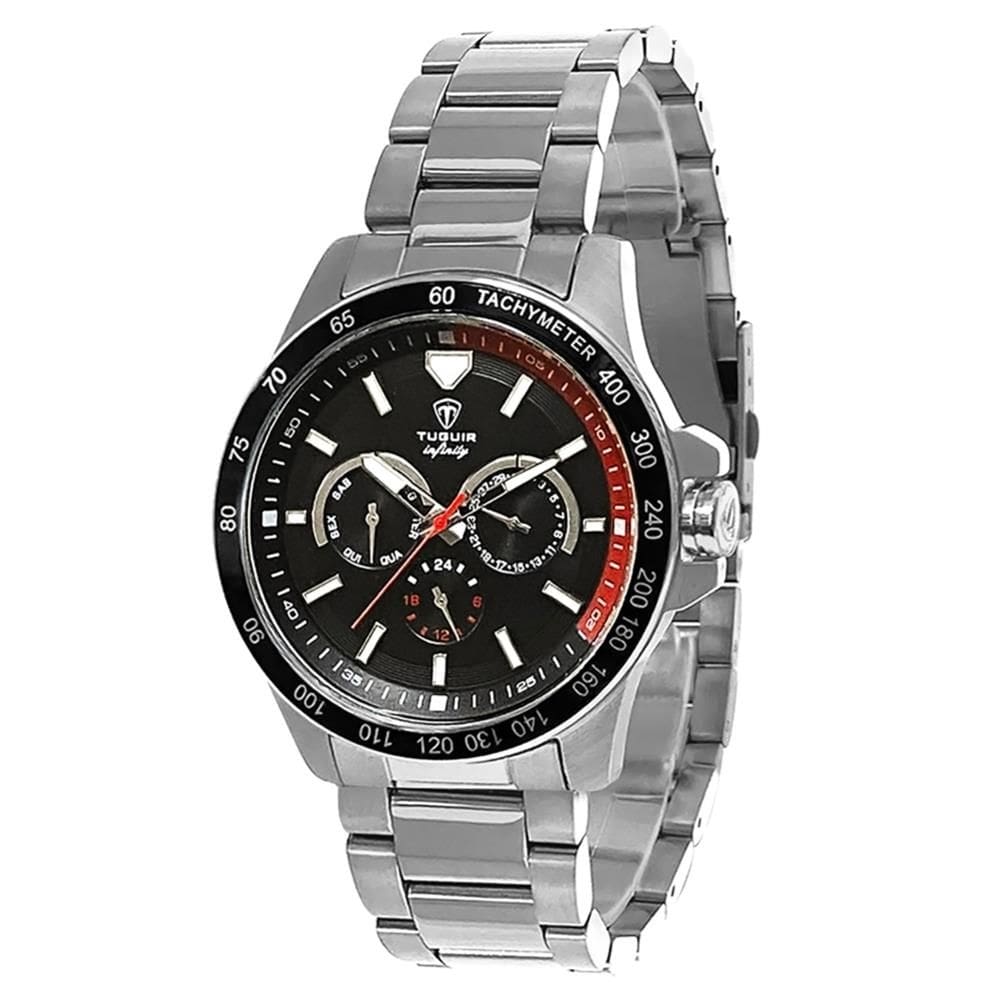 Relógio Tuguir Masculino Ref: 6116b Tgi37023 Multifunção Aço Prateado