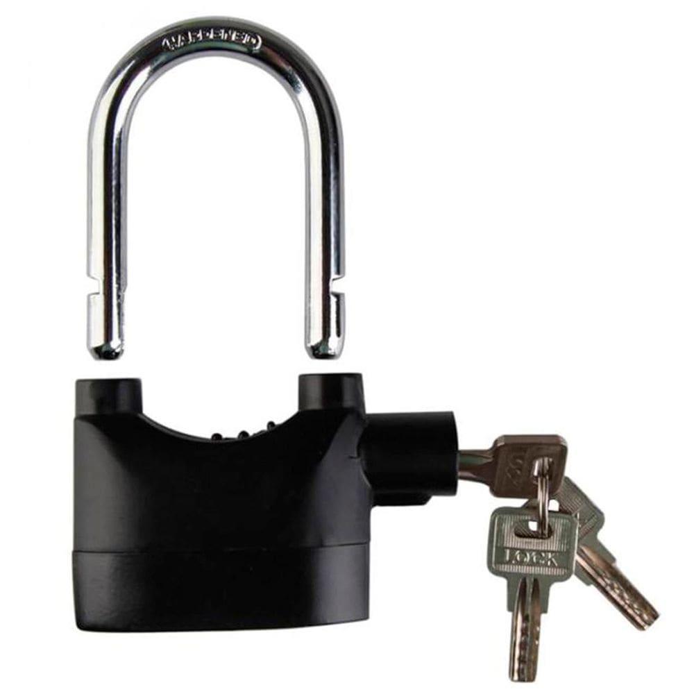 Cadeado alarme sirene anti-furto bike portão aço corrente