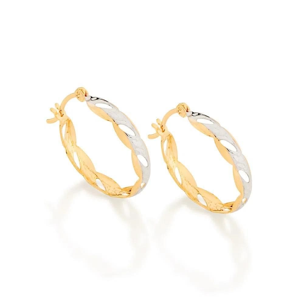 Brinco argola onduladas vazados rhodium rommanel 520387