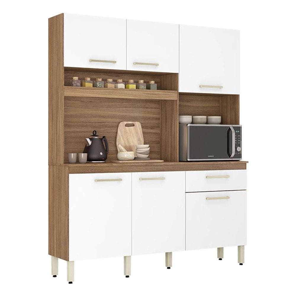 Kit Cozinha Compacta Álamo Amêndola Touch Branco – Demóbile