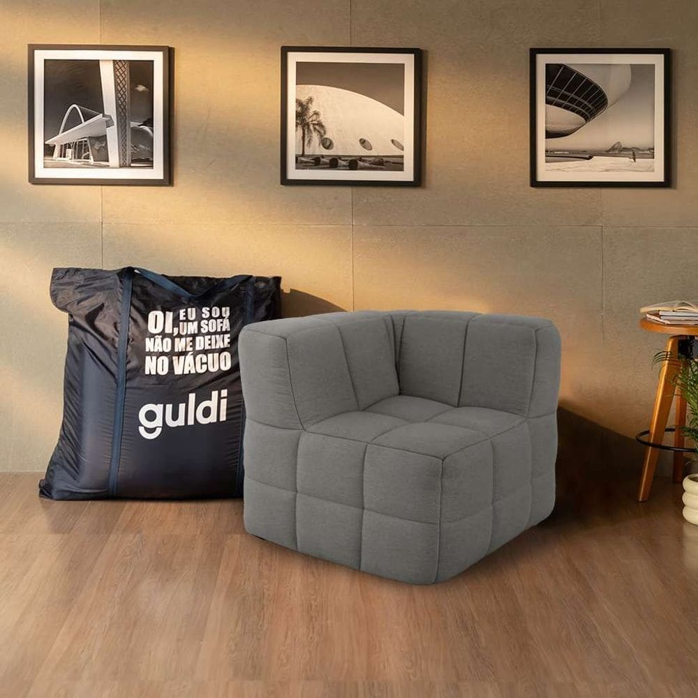 módulo canto sofá guldi popup linho cinza