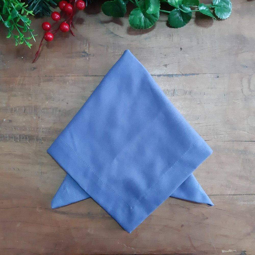 Guardanapo de tecido lovely liso azul jeans canto mitrado