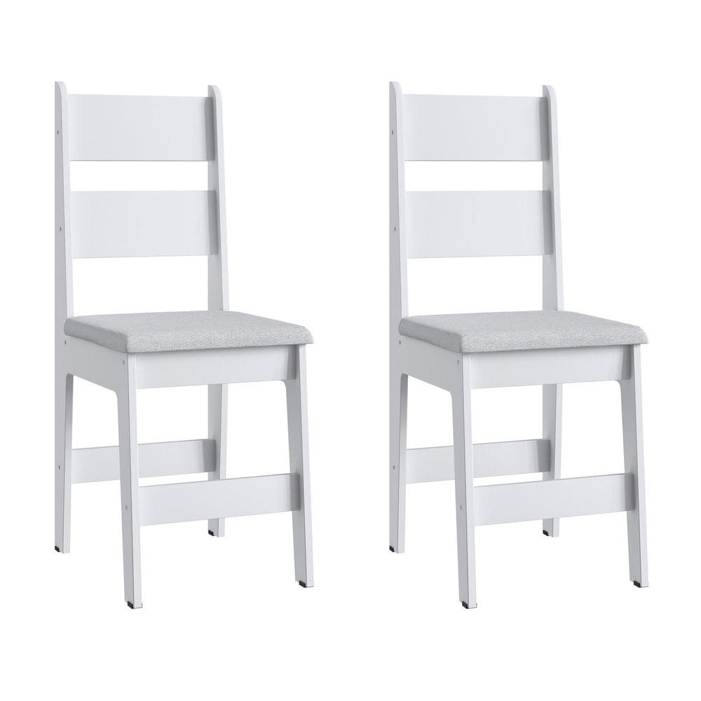 Duas Cadeiras para Sala de Jantar Mdf Milano Branco
