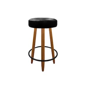 Banqueta 60 cm Madeira 3 Pés Cozinha BalcãoCourino Preto