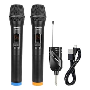 Microfone sem fio mao duplo uhf mini dx-382 devox