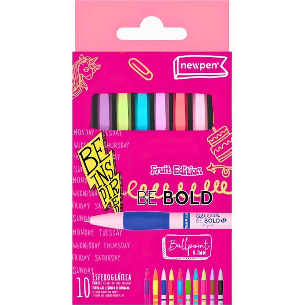 Caneta Esferográfica Bebold Fruits Com 10 Cheirinhos Newpen