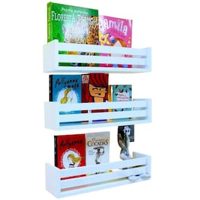 Kit prateleira para livro nicho organizador brinquedo 3u40cm
