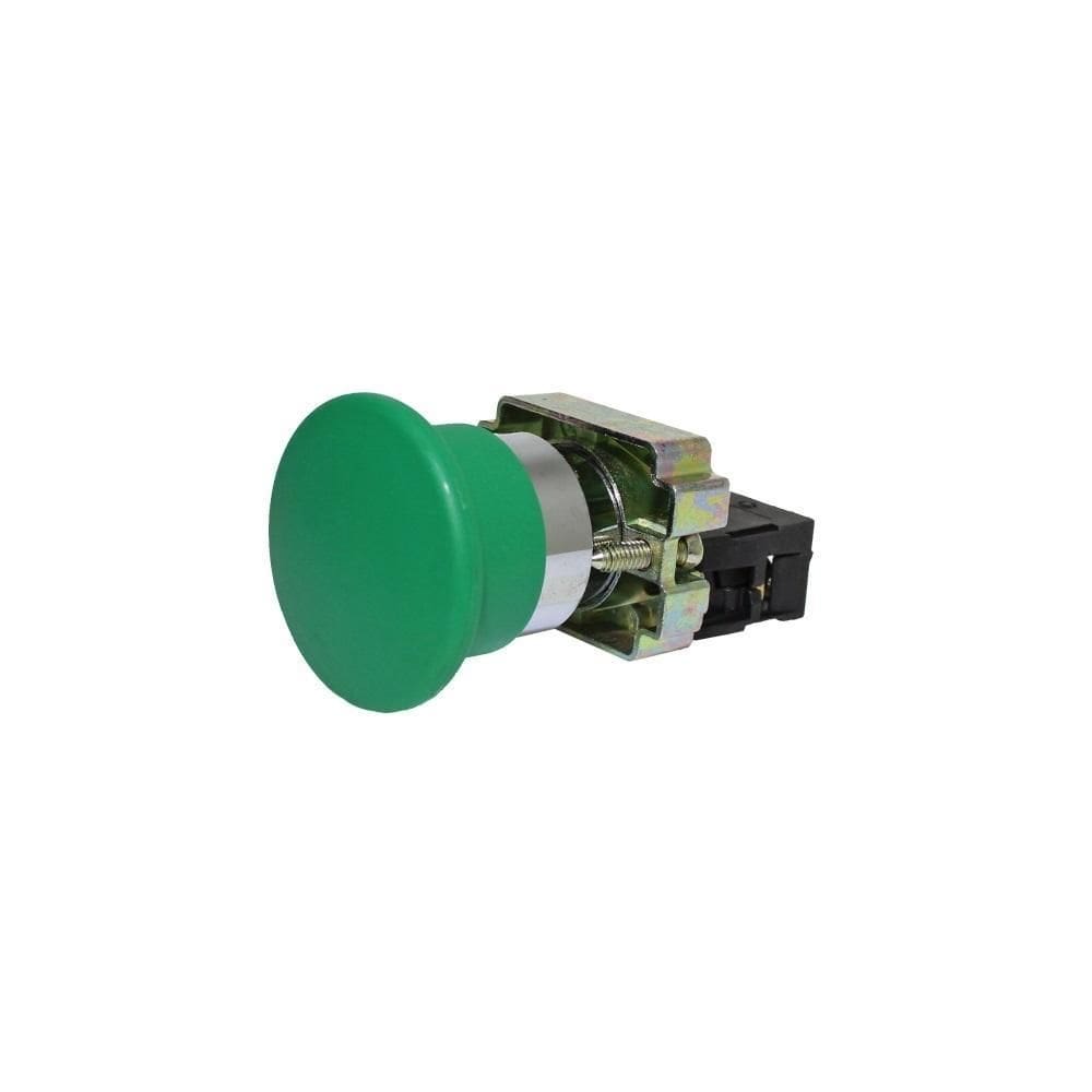 Botão metálico cogumelo 40mm verde 1nf m20am - metaltex