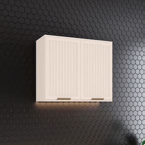 Armário Aéreo 2 Portas Ripado 80 cm Ambiente Connect Off White – Henn