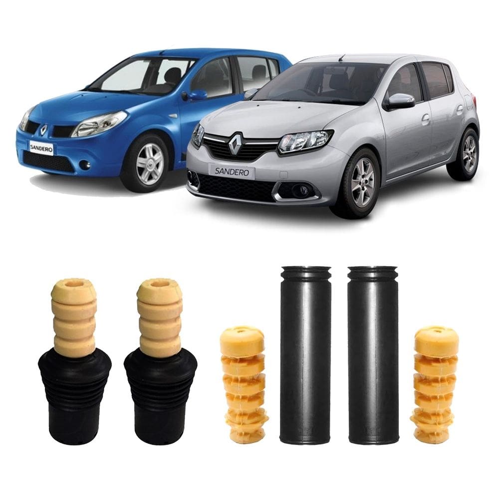 4 kit batente + coifa suspensão sandero 2017 18 19 20 21 22