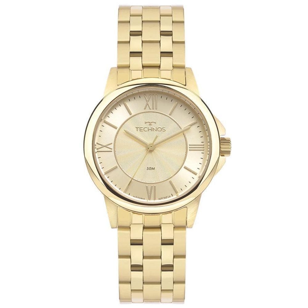 Relogio technos feminino dourado pequeno romano 2035mvy/1x