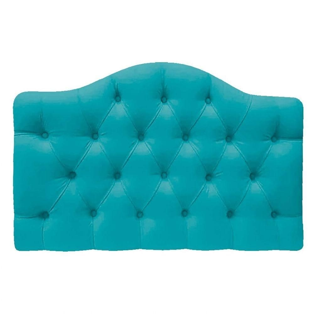 Cabeceira Suspensa Imperatriz 160 Cm Queen Size Suede Azul Turquesa