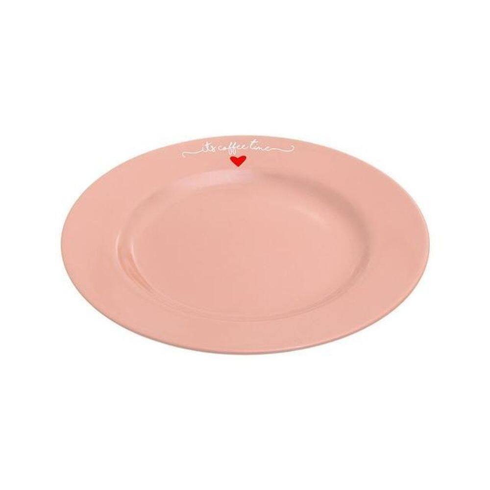 Prato porcelana sobremesa lamour rosa 19cm hauskraft