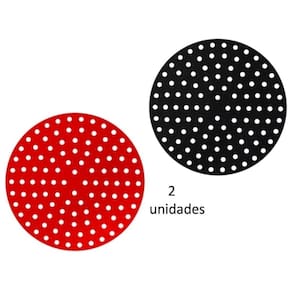 2 tapete protetor silicone redondo air fryer fritadeira 19cm
