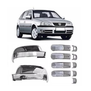 Kit aplique capa cromada retrovisor maçanetas vw gol g3 2002