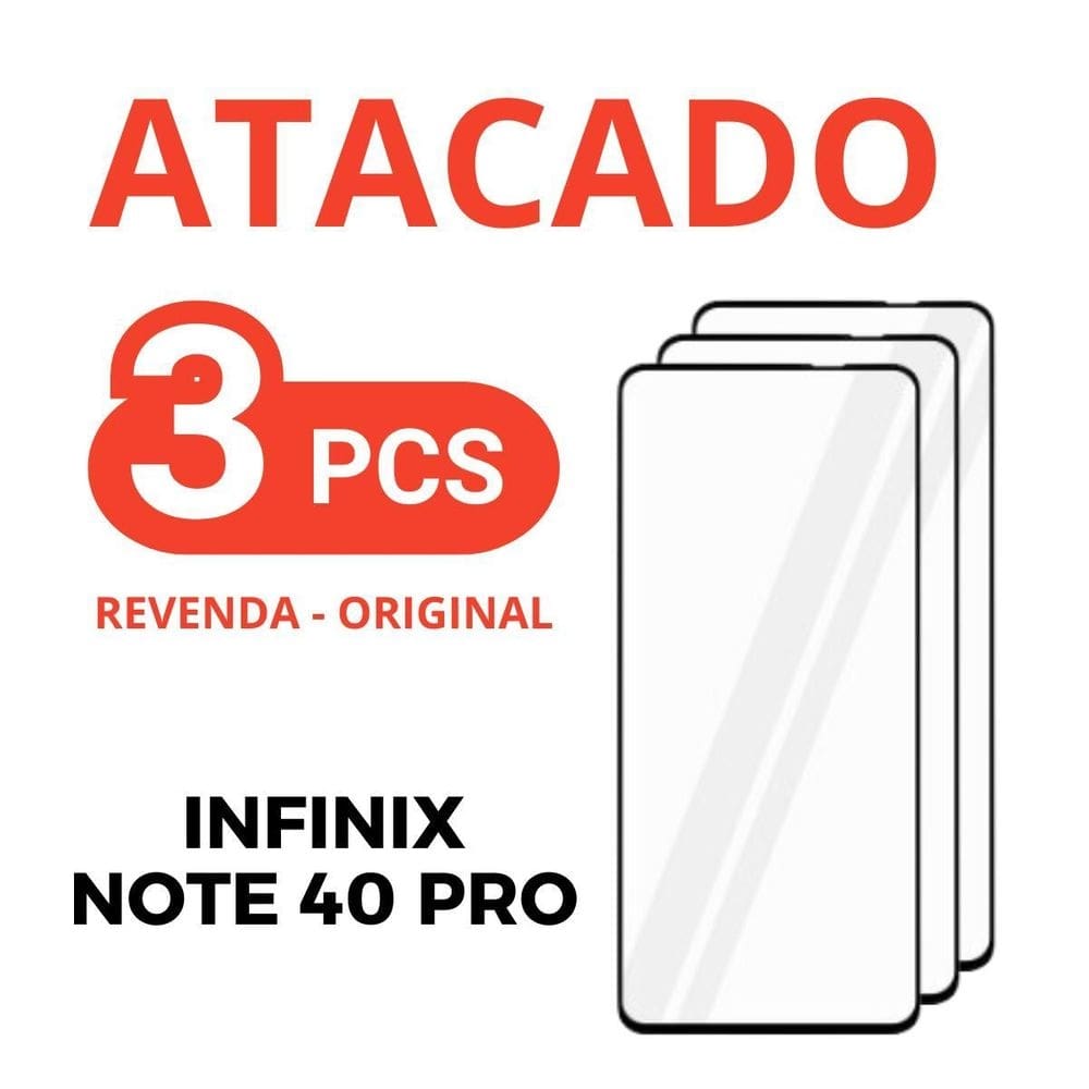 Kit 3 película de vidro temperado 3d infinix note 40 pro +