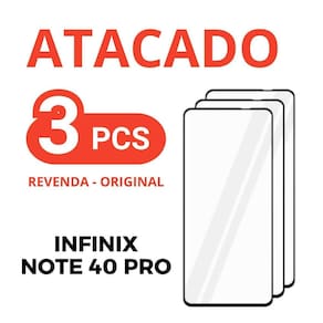 Kit 3 película de vidro temperado 3d infinix note 40 pro +