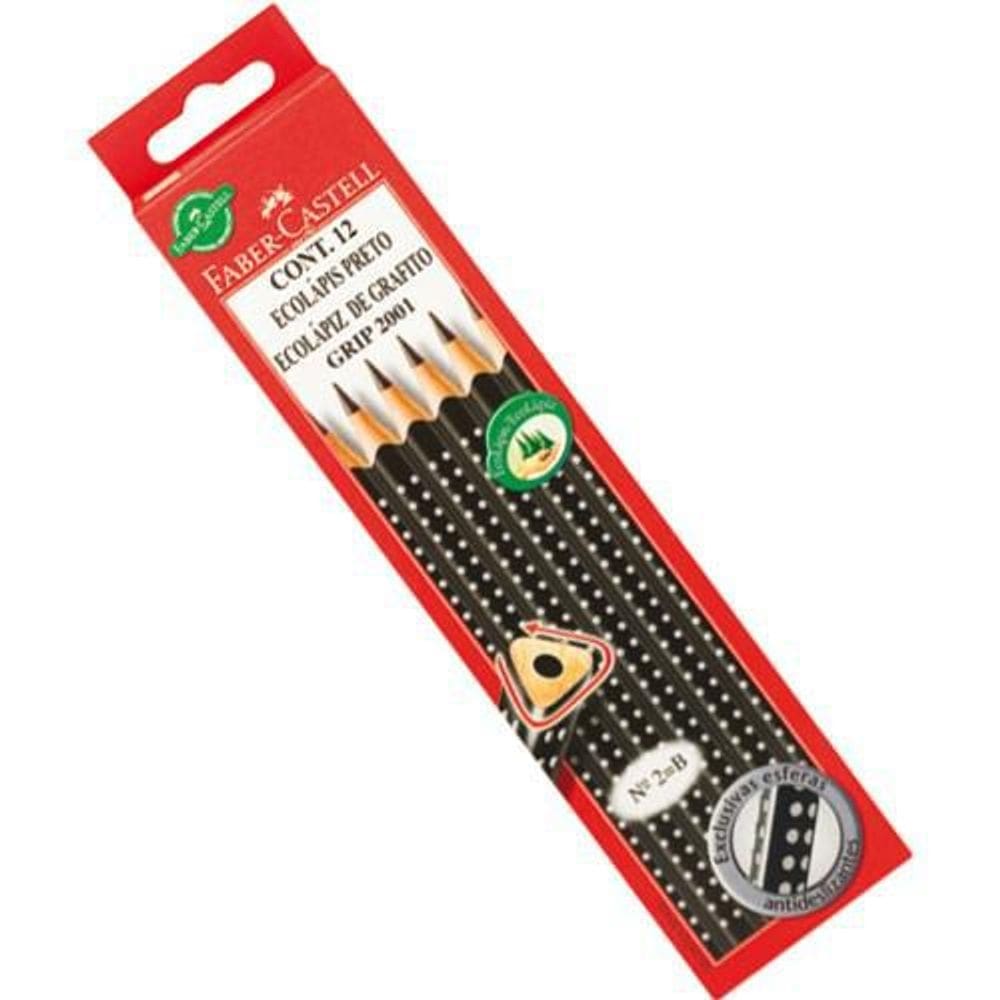 Lápis preto triangular ecolápis grip 2001 preto com 72un
