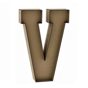 Letra caixa grande v mdf 100cm de altura decoração