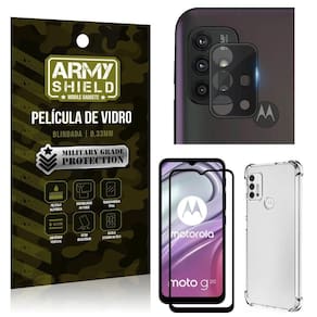 Capa capinha moto g20 + película de câmera + película 3d