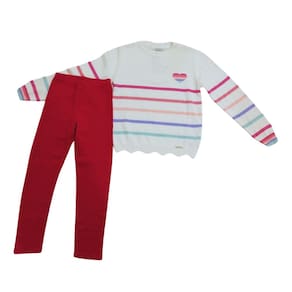 Conjunto lã infantil fem Vira Mexe off pink