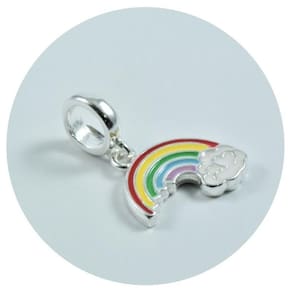 Berloque prata 925 multicolorido arco-íris - ponte vecchio